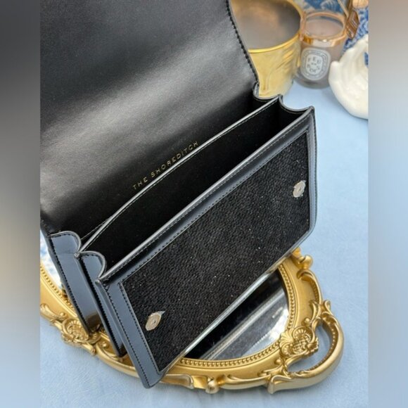 🆕 KURT GEIGER LONDON 🧿 NWOT Black Tweed Shoreditch Crossbody Bag - Picture 11 of 16